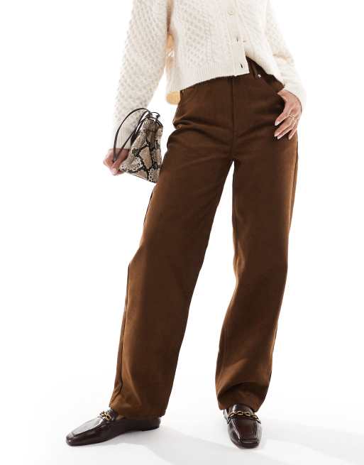 ASOS DESIGN – Jasnobrązowe jeansy dad z imitacji zamszu, 3 z 5