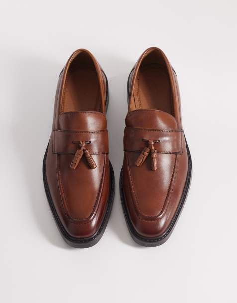 ASOS DESIGN – Jasnobrązowe skórzane loafersy z kanciastą podeszwą - view 1