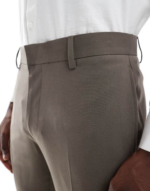 ASOS DESIGN – Jasnobrązowe spodnie garniturowe o bardzo dopasowanym kroju, 5 z 5