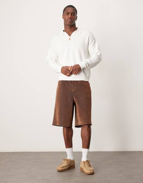 ASOS DESIGN – Jasnobrązowe wydłużone jortsy jeansowe - view 1