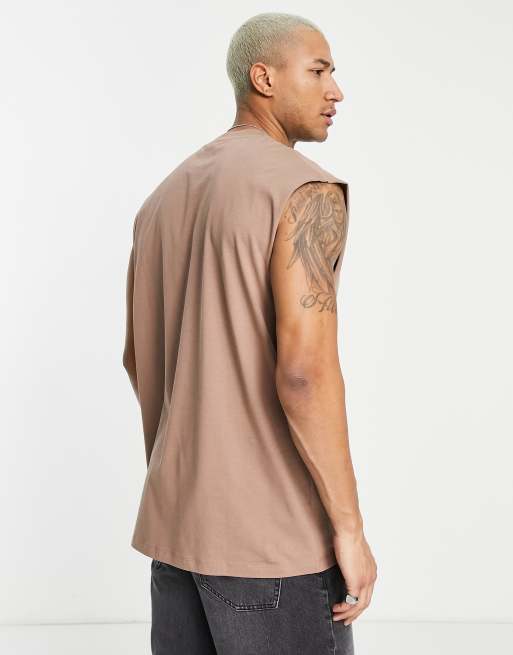 ASOS DESIGN – Jasnobrązowy podkoszulek oversize, 2 z 4