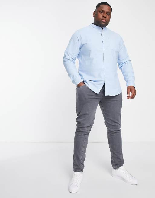 ASOS DESIGN – Jasnoniebieska dopasowana koszula oxford ze stójką, 3 z 4