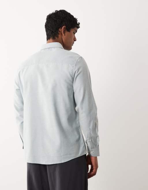 ASOS DESIGN – Jasnoniebieska elegancka fakturowana koszula o regularnym kroju, 4 z 5