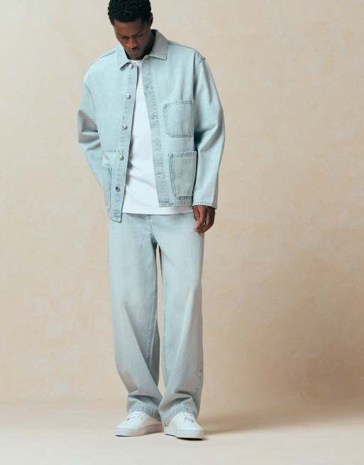 ASOS DESIGN – Jasnoniebieska koszula jeansowa oversize, część zestawu, 2 z 5
