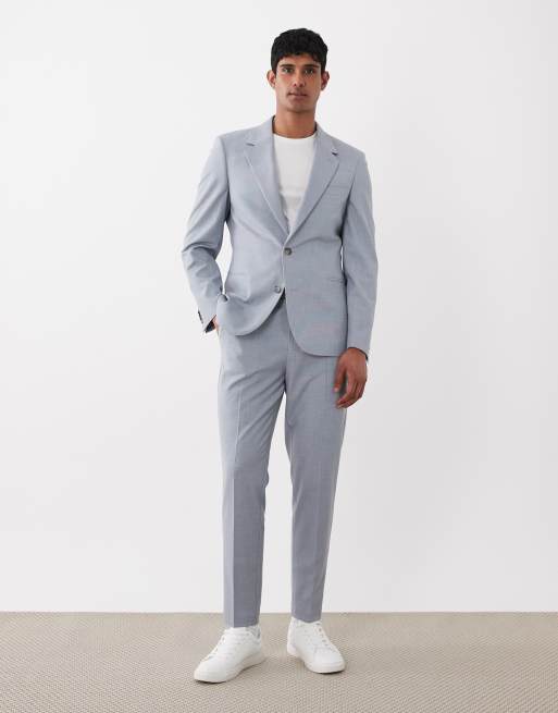 ASOS DESIGN – Jasnoniebieski obcisły garnitur w drobną kratkę, 2 z 3