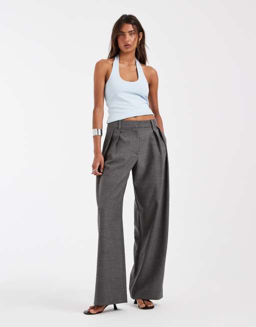 ASOS DESIGN – Jasnoniebieski minimalistyczny dwuwarstwowy top z dekoltem typu halter, 3 z 4