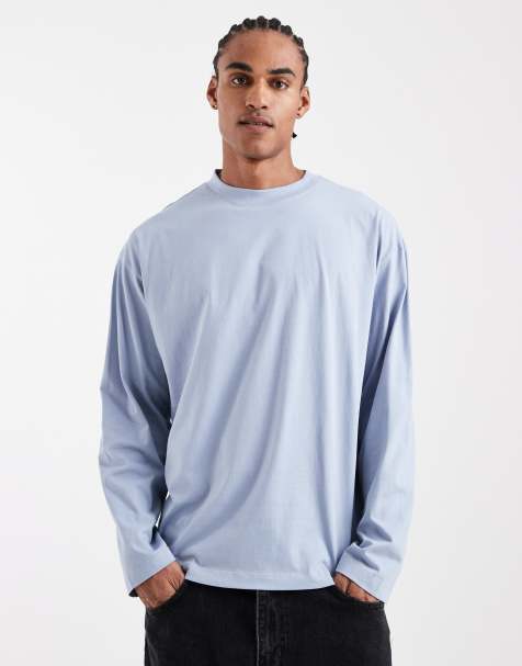 ASOS DESIGN – Jasnoniebieski T-shirt basic oversize z długimi rękawami - view 1
