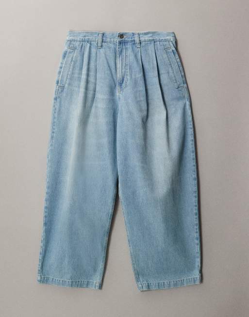 ASOS DESIGN – Jasnoniebieskie baryłkowe jeansy z zakładkami, 5 z 7