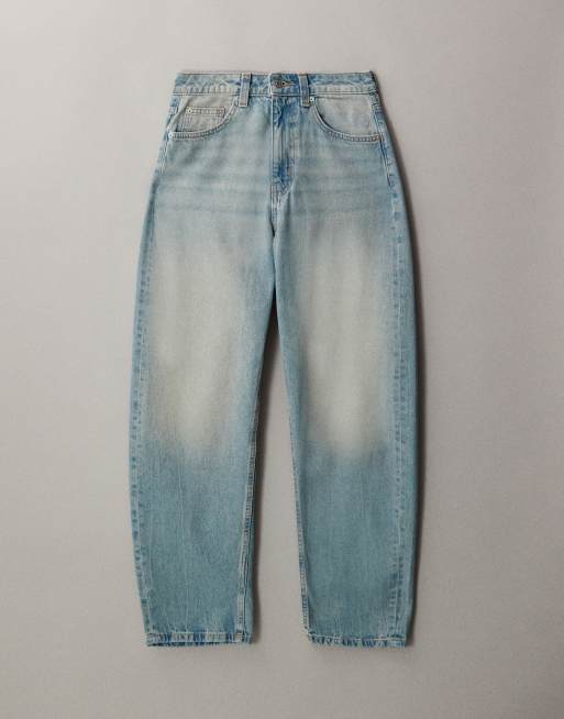 ASOS DESIGN – Jasnoniebieskie dopasowane jeansy barrel o spraniu vintage , 5 z 7