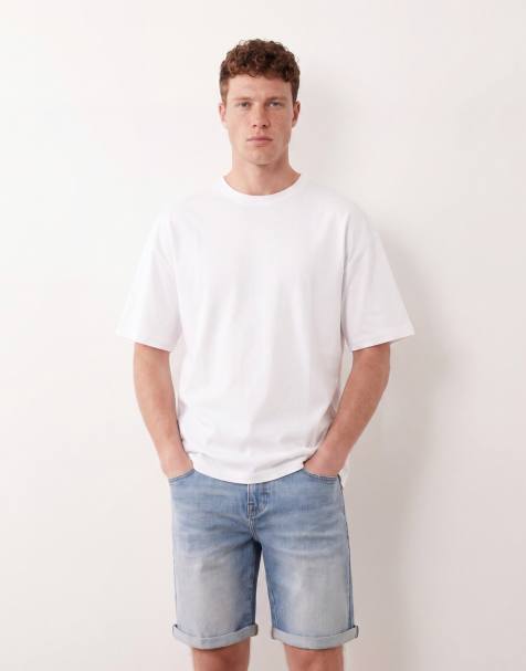 ASOS DESIGN – Jasnoniebieskie, dopasowane szorty jeansowe ze stretchem, o regularnej długości - view 1