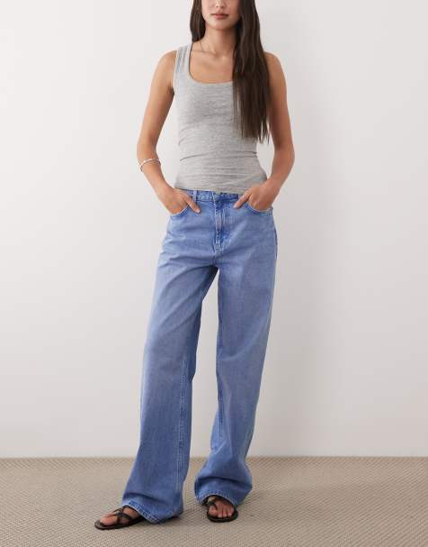 ASOS DESIGN – Jasnoniebieskie jeansy o fasonie dad z szerokimi nogawkami - view 1