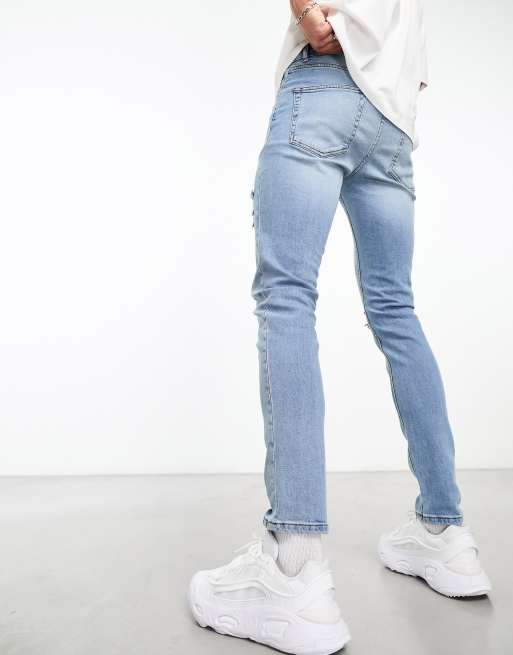 ASOS DESIGN – Jasnoniebieskie jeansy o obcisłym kroju, 3 z 4