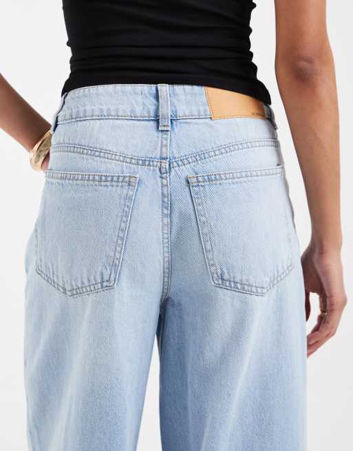 ASOS DESIGN – Jasnoniebieskie jeansy palazzo z szerokimi nogawkami, 4 z 5