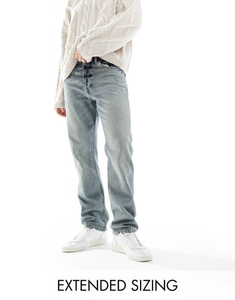 ASOS DESIGN – Jasnoniebieskie jeansy z prostymi nogawkami i przetarciami - view 1
