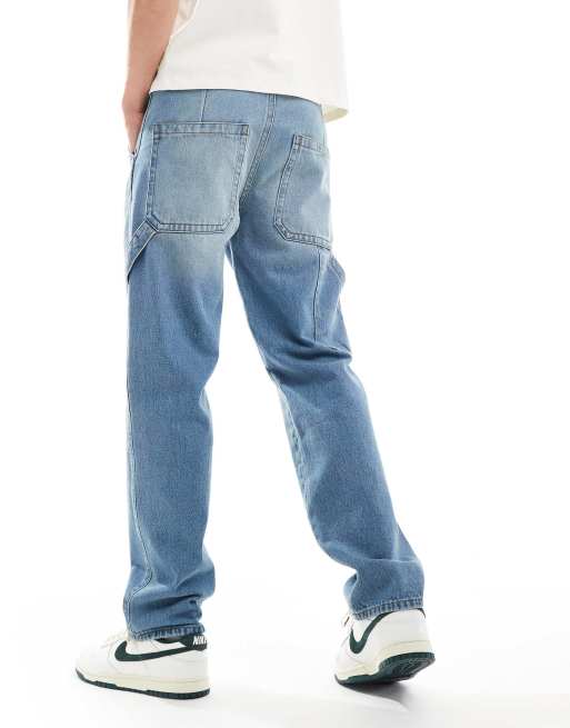 ASOS DESIGN – Jasnoniebieskie jeansy z prostymi nogawkami w stylu carpenter , 2 z 5