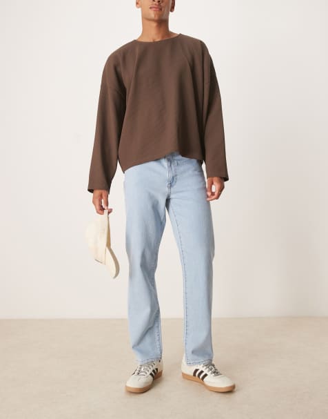 ASOS DESIGN straight leg jean in light wash blue