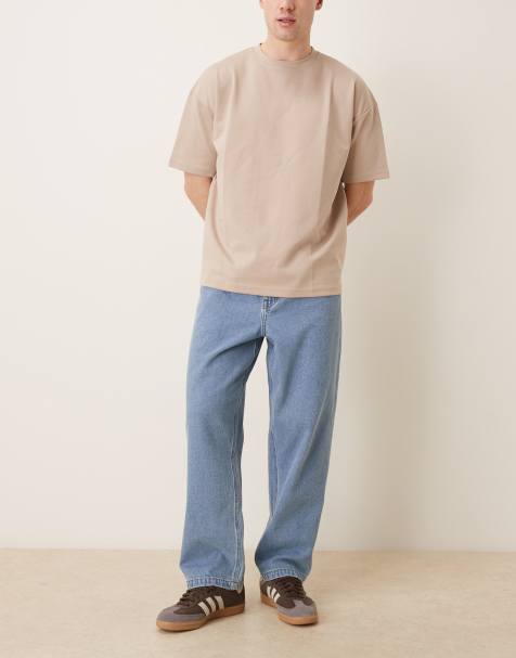 ASOS DESIGN – Jasnoniebieskie luźne jeansy ze zwężanymi nogawkami - view 1