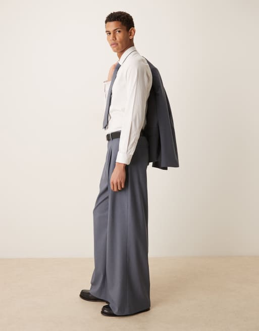 ASOS DESIGN – Jasnoniebieskie spodnie garniturowe o luźnym kroju, 3 z 5