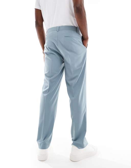ASOS DESIGN – Jasnoniebieskie spodnie garniturowe o prostym kroju, 5 z 5