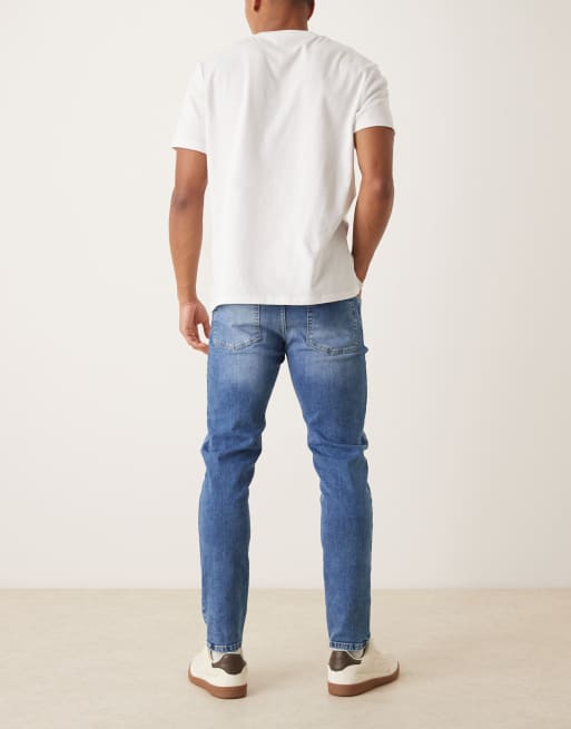 ASOS DESIGN – Jasnoniebieskie sprane dopasowane jeansy, 2 z 5