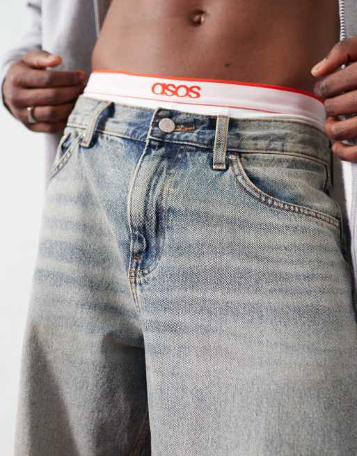 ASOS DESIGN – Jasnoniebieskie wybielane jeansy o obszernym kroju, 4 z 5
