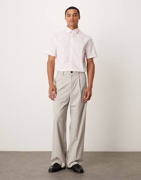 ASOS DESIGN formal easy iron poplin regular shirt in light pink