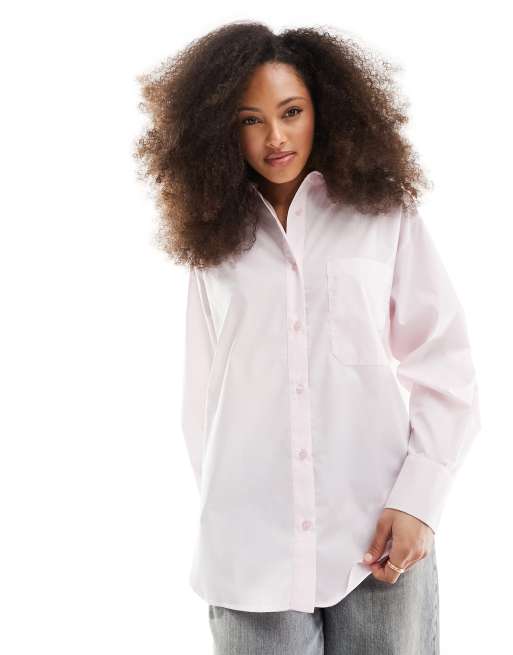 ASOS DESIGN – Jasnoróżowa koszula oversize