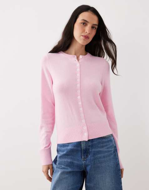 ASOS DESIGN – Jasnoróżowy dopasowany kardigan - view 1