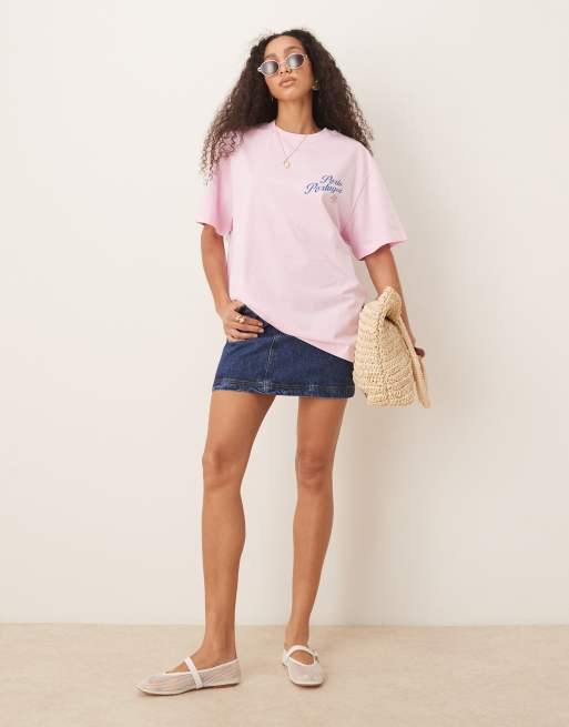 ASOS DESIGN – Jasnoróżowy T-shirt oversize z grafiką z winogronami, 3 z 4
