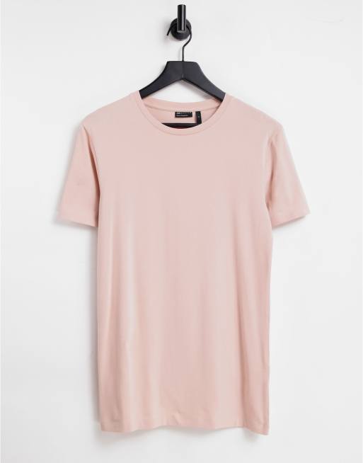ASOS DESIGN – Jasnoróżowy T-shirt z okrągłym dekoltem o kroju podkreślającym sylwetkę