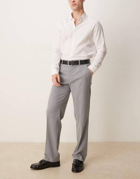 ASOS DESIGN tailored straight leg trousers in light grey