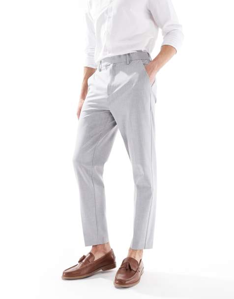 ASOS DESIGN smart tapered trousers in light grey