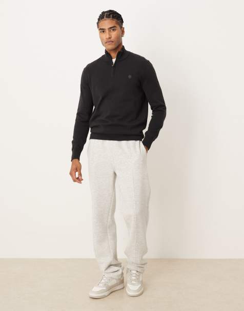 ASOS DESIGN straight leg jogger with pintuck in light grey