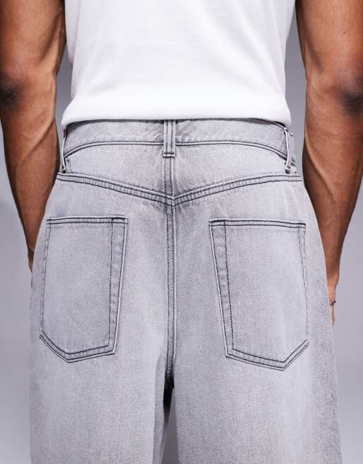 ASOS DESIGN – Jasnoszare standardowej długości jeansowe jortsy, 4 z 5