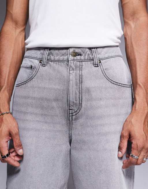 ASOS DESIGN – Jasnoszare standardowej długości jeansowe jortsy, 5 z 5