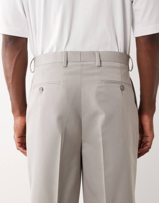 ASOS DESIGN – Jasnoszare zwężane spodnie garniturowe oversize, 4 z 5