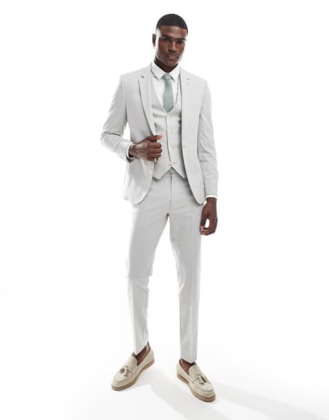 ASOS DESIGN – Jasnoszary garnitur o obcisłym kroju - view 1