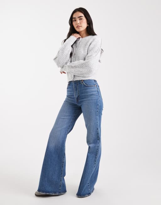 ASOS DESIGN – Jasnoszary kardigan z przeszyciami i okrągłym dekoltem, 3 z 4