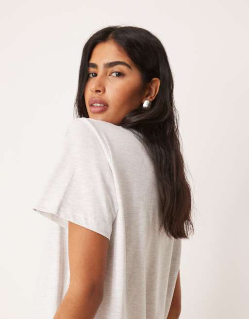 ASOS DESIGN – Jasnoszary melanżowy T-shirt o regularnym kroju, 4 z 4