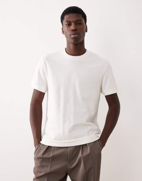 ASOS DESIGN crew neck t-shirt in light grey pique 