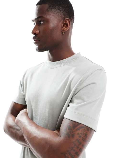 ASOS DESIGN – Jasnozielony bardzo gruby T-shirt z okrągłym dekoltem , 5 z 6
