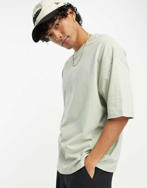 ASOS DESIGN – Jasnozielony T-shirt o kroju oversize 