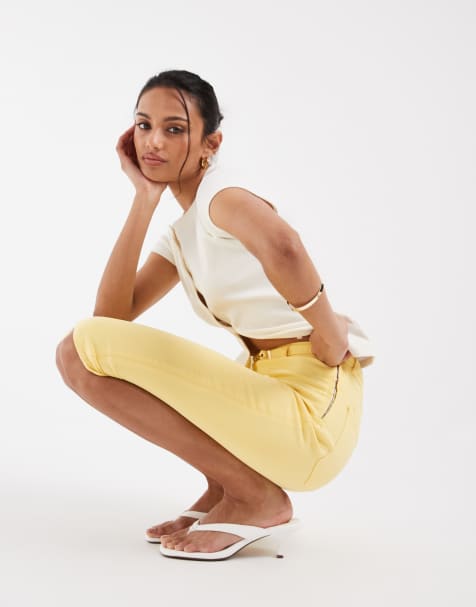 ASOS DESIGN – Jasnożółte jeansy capri - view 1