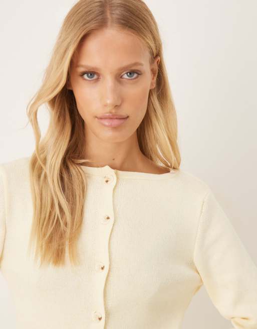 ASOS DESIGN – Jasnożółty dzianinowy kardigan, część zestawu, 2 z 4