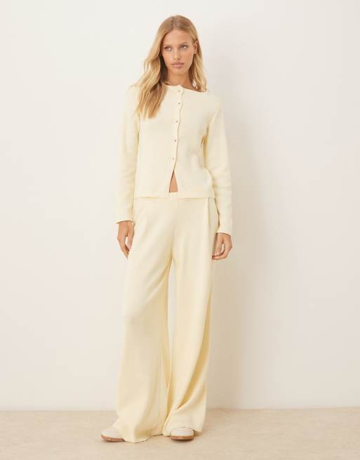 ASOS DESIGN – Jasnożółty dzianinowy kardigan, część zestawu, 4 z 4