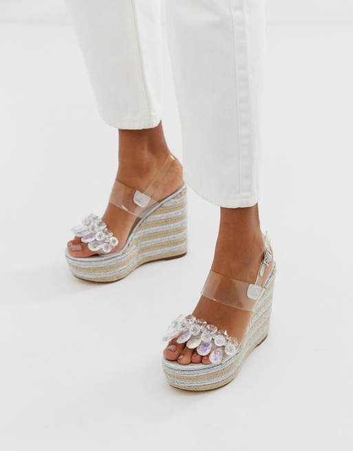 Asos hot sale silver wedges