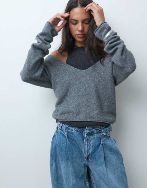 ASOS DESIGN jean à détail poche années 80 bleu délavé clair, 5 de 5