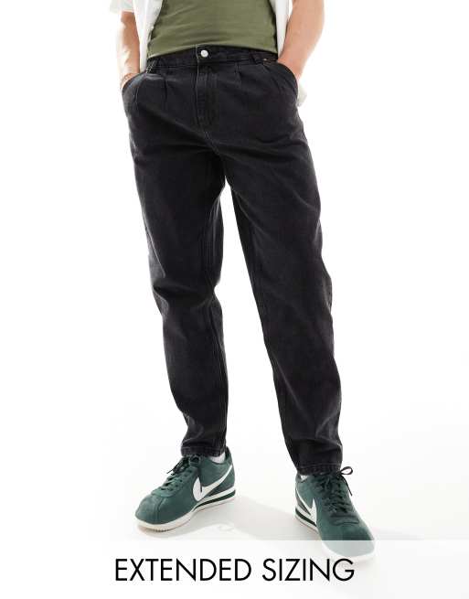 ASOS DESIGN - Jean à deux pinces - Noir délavé