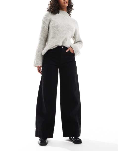 ASOS DESIGN - Jean à larges ourlets - Noir délavé - view 1