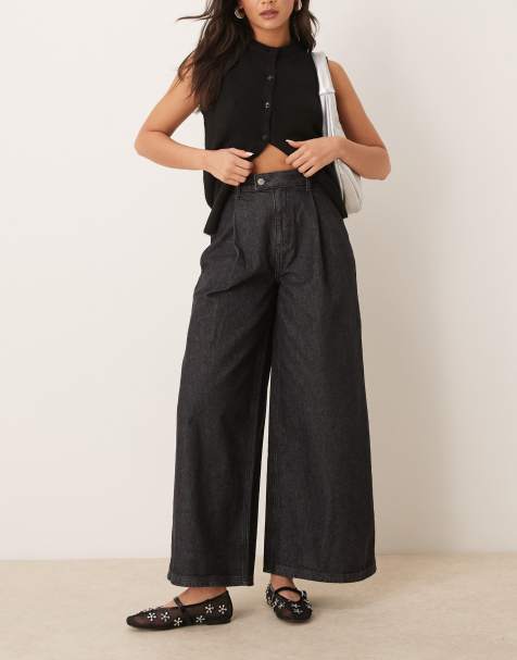 ASOS DESIGN - Jean à pinces - Noir délavé - view 1
